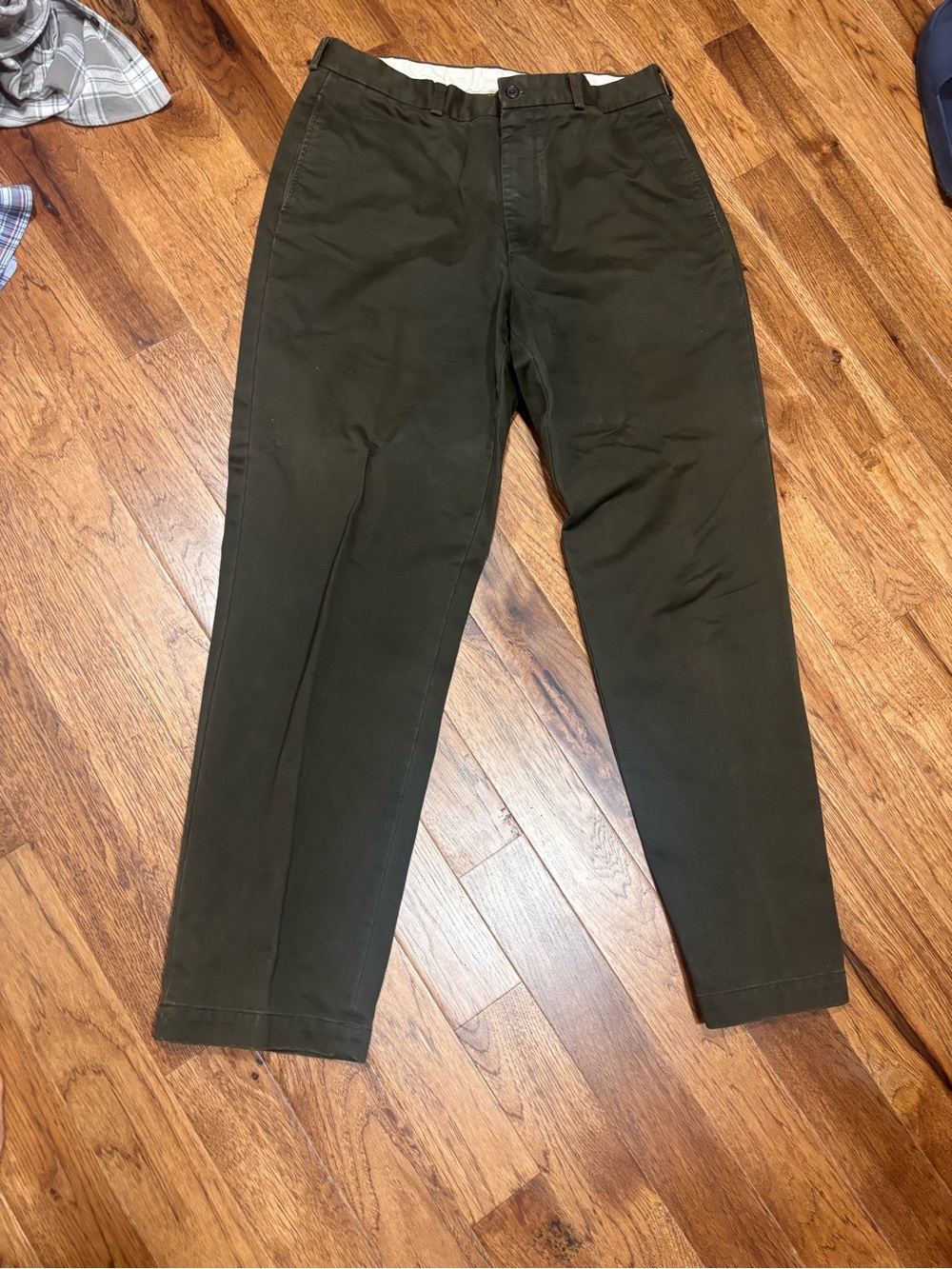 Brooks Brothers 346 Men's Khaki Cotton Chinos - chocolate brown